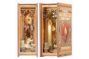 CUTEBEE DIY Book Nook Kit - DIY Miniature Dolls House Kit with Furniture and LED Light, 3D Puzzle Wooden Art Bookends, Model Kits for Adults to Build (Butterfly of Unknown Lands)