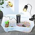 Buraq Pets 2 FT Turtle Aquarium Tank with E27 Reptile Heat Lamp 50W Holder & 1 Bulb Full Spectrum Sun Lamp, UVB UVA Turtle Tank & UV Light For Turtle, Reptiles, Lizards