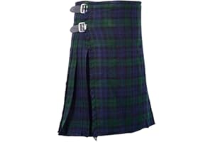 TARTANCITY Men's Black Watch Tartan Kilt - Traditional Scottish Highland 8 Yard Kilt for Weddings and Events - 24" Long