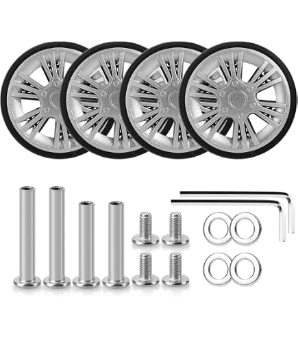 PATIKIL Ruote Di Ricambio Per Valigie Da 64x18 Mm, Set Di 2 Ruote