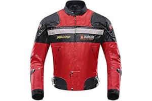 BORLENI Motorradjacke Herren Winter Motorrad Jacke Textiljacke Winddicht mit Herausnehmbarem Liner Protektoren Protektor Jacke Roller Biker Touren Allwetter Damen Schwarz Grau Rot M-XXL