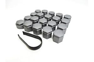 Partsdealers Radmutter-Abdeckungen für Opel Astra Zafira C Mokka Insignia B 2010–2023 Sicherungskappen x20 19 mm + Werkzeug zum Entfernen von Legierung grau