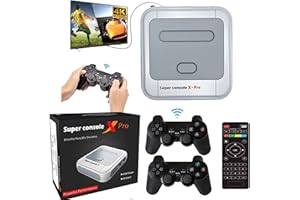 KINMRIS Super Console X PRO 256G Video Game Console Built in 50,000+ Games,2 Gamepads,Game Consoles for 4K TV Support HD Output,Support 5 Players,LAN/WiFi,Gifts For Men/Women