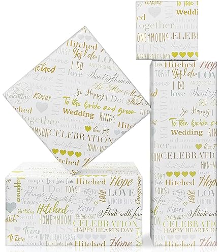 Neuser Lot De 5 Feuilles De Papier Cadeau Motif Alliances De