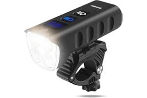 DXHBC 2000 Lumens Lampe Vélo LED Puissantes, Lumiere Vélo Rechargeable USB-C 6400mAh avec Power Bank, 13 Modes & IPX6 Étanche, Affichage Batterie, pour l'Extérieur, Le Camping et Le Cyclisme