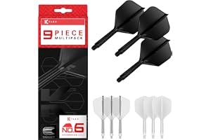TARGET Darts K-Flex integrerade pilflygningar och axlar, No.6, Kflex 9-pack bunt, K Flex 3 färger