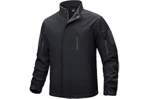 TACVASEN Mens Military Jacket Waterproof Fleece Jacket Winter Softshell Jacket Work Jacket with Zip Pockets