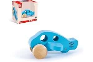 Hape E0050 Little Plane - Wooden Push and Pull Along Airplane Toy - Suitable for 10 months and up