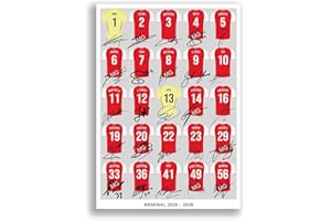 Mounted Gifts Arsenal Team Squad 2025-2026 Signed Poster Print Framed Picture Photo Autograph Gift 25/26 Rice Odegaard Saka Gyokeres Eze (A4 Squad Poster)