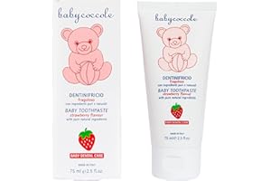 BABY COCCOLE Babycoccole DENTINIFRICIO FRAGOLOSO. Dentifricio per Bambini da 0 a 6 anni all'aroma naturale di Fragola. Rinforza i denti, previene le carie. Giusto apporto di fluoro, calcio e vitamine - 75 ml