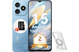 Blackview WAVE 9C Smart Android Phone,4G Sim-Free & Unlocked Mobile Phones, 12GB+64GB/2TB, Android 15 Phone 13MP+8MP AI Camera, 5000mAh/10W, Fingerprint/Eye Comfort Mode, 5G WiFi/GPS/OTG Smartphone