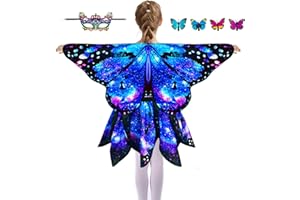 Sunlisky schmetterling kostüm kinder schmetterlingsflügel kinder 4er-Set (Cape, Rock, Maske und Haarnadeln) kostüm schmetterling