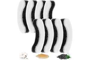 Hantoc 8 Piezas Filtros Fuente Gatos, Filtros de Repuesto para 1.8L Bebedero Gatos Silenciosa y WF050TP y HA-CH-PE1 Filtros Fuente con Resina y Carbón Activo