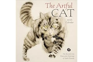 The Artful Cat 2026 Wall Calendar: Brush & Ink Watercolor Paintings