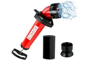 ICEMAX® Déboucheur canalisation WC EVIER DOUCHE avec 3 têtes Marque Francaise I déboucheur wc I déboucheur canalisation professionnel I deboucheur canalisation haute pression I Ventouse déboucheur