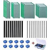 AUSTOR 30 Pcs Double Sided PCB Board Prototype Circuit Board 4 Sizes Kit with 20 Pcs 40 Pin 2.54mm Male and Female Header Con