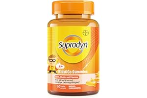 ‎SUPRADYN Supradyn Kids&co Gummibärchen Vitamine für Kinder und Erwachsene mit Omega 3, B6, B12, Vitamin C und Niacin - Vitamingummis um das Immunsystem von Kindern und Erwachsenen zu stärken - 60 Gummies
