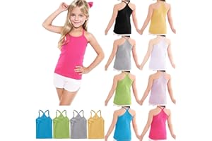 XINYUNZU Mädchen Trägershirt Baumwolle Cami Shirt Top Sommer Sport Top Ärmellos Trägertop Einfarbig Unterhemd Freizeit Oberteile Mode Tanktop Kinder 1-13 Jahre Alt