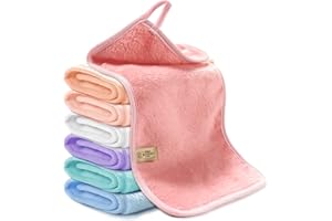 ‎MY NOVEL THINGS my novel things 7 Stück Abschminktücher Waschbar 38 x 16,5cm, Wiederverwendbar Make up Entferner Tücher, Mikrofaser Gesichtstücher für Schonende Gesichtsreinigung, Weiches Korallen Fleece Handtücher