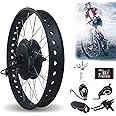 Oiyekntd Hub Motor Kit 72V 3000W Rear Wheel 20" 26" Electric Bike Conversion Kit with KT-LCD8H Display, Brushless Hub Motor Snow E-Bike Conversion Kit,72V3000W-26inch