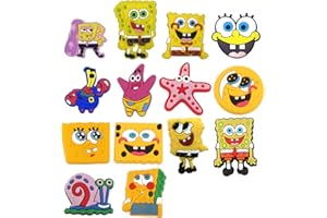 FAMILIO 28 pcs d'accessoires de chaussures de dessin animé Ensemble de boucles de chaussures de la série SpongeBob Décoration de boucle de chaussure de dessin animé Cadeau d'anniversaire garçon fille
