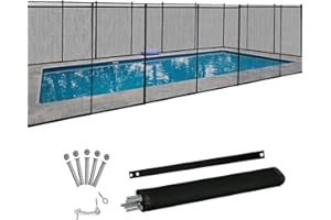 RELAX4LIFE Valla de Seguridad para Piscina 360x125cm con 4 Piezas y Cerradura, Valla de Jardín con Marco de Aluminio y Tubos de Pie, Valla de Protección para Piscina, Jardín y Estanque, Negro