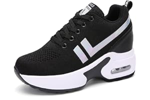 AONEGOLD Sneakers Donna Zeppa Scarpe da Ginnastica Sportive Running Fitness Casual Tacco Zeppa 8.5 CM