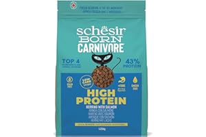 Schesir Born Carnivore, al gusto Aringa e Salmone, Crocchette per gatti adulti Cotte al forno (Sacco da 1,25kg)