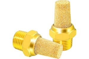 TAILONZ PNEUMATIC Sintered Bronze Muffler 1/4 Inch BSP - Brass Body Protruding (Pack of 10)