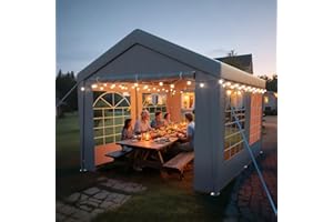 arvioo Partyzelt, Mach Dein Garten zur Partyzone, Pavillon 3x4 Wasserdicht Stabil Winterfest UV-beständig mit 2 Seitenwänden & 2 Giebelteilen, Festzelt aus Verzinkte Stahlgestänge & PE-Plane (Grau)