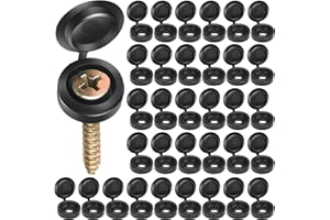 HNYYZL 150 PCS Screw Caps, Plastic Hinged Screw Cover Caps Black,Snap Washer Covers Flip Tops Screw Protection (S size)