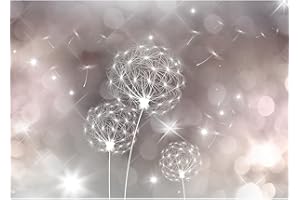 Runa Art Papier peint intissé Mural pissenlits Résumé Moderne Toison Salon Chambre à Coucherr Salle - Tableaux Muraux Tapisserie Photo - gris beige 9174010a