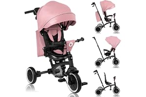 LIONELO Tris Plus 3-i-1 Trehjuling, Balanscykel och Barnvagn 9 Mån–5 År | Multifunktionell, 360° Vridbar Sits, Justerbart Ryggstöd, Stora PU-Hjul och Verktygsfri Montering, upp till 25 kg