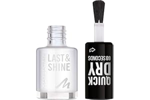 ‎MANHATTAN MANHATTAN Last & Shine schnelltrocknender Nail Polish, veganer & tierversuchsfreier Nagellack, langanhaltend, ultraglänzendes Finish, 8ml, Fb. 010 Clear