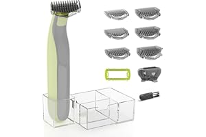 KIONCARE Guards Kit Plus para Philips Norelco OneBlade, con peines guía de 1–6 mm (6 tamaños), peine corporal de repuesto y organizador acrílico