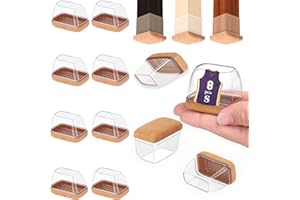 GAGUIUP Rectangle Silicone Chair Leg Floor Protectors, Chair Leg Caps, Furniture Foot Protector, Free Moving Table Leg Covers, Stool Leg caps to Prevent Hardwood Floor Scratches and Reduce Noise