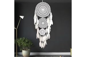 ZOYIEP Traumfänger, Großer Traumfänger im Boho-Stil, Traumfänger XXL Wanddeko Boho Handgemachter Traumfänger Kinder Wandbehang Makramee Heimdekoration (Weiß)