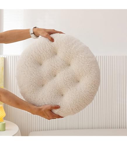 Coussin Lin Patio Coussins De Jardin Ronds Morbuy - 50x50cm - Tissu Lin Épais - Gris - Pour Chaise, Patio, Intérieur/Extérieur Coussin Jardin Jacquard