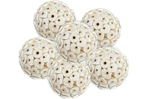 DVOFU 6Pieces Natural Sola Balls Parrot Hanging Soft Sola Ball Chew Shred Forage Toys for Love Birds Hamsters Rabbits