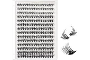 WHYCNJL 200 sztuk naturalnych sztucznych rzęs kępki indywidualne przedłużanie rzęs grubość 0,07 mm 40 korzeń D Curl 9-16 mm długość mieszane rzęsy kiście DIY indywidualne