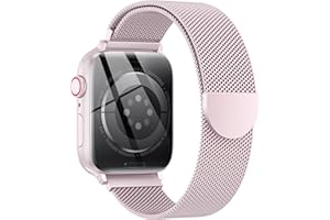 2024 Neueste Ersatz-Uhrenarmband Kompatibel mit Apple Watch Armband 41mm 40mm 38mm 45mm 44mm 42mm 49mm Damen Herren, Edelstahl Milanaise Armbänder für iWatch Series 9 8 SE 7 6 5 4 3 Ultra 2/Ultra