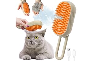 PICRIK Cat Steam Brush, 3 In1 Steamy Cat Brush, Cat Hair Brush Self Cleaning Rechargeable Cat Spray Massage Comb, Cat Grooming Brush for Removing Tangled Loosse Hair for Home.
