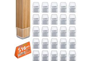 BAIPOK 16 protectores cuadrados para patas de silla, fundas de silicona para patas de silla, protectores de suelo rectangulares para sillas, sin arañazos y sin ruido