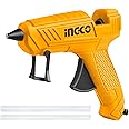 Ingco Hot Glue Gun, 20W(100W) With 2Pcs 11.2Mm Stick Diameter, Fast Heating, Anti-Drip for Kids DIY School Craft Projects and Quick Home Repairs - Corded Electric