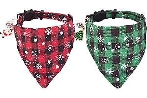 QIZHIQIAMY Halsband Katze, 2 PCS Halsband Hund, Weihnachtshalsband Hund, Katzenhalsband Weihnachten, Fliege Hunds Weihnachten, Katzen Weihnachtskostüm, Katzen und Hunde Geschenke Weihnachtens (D)