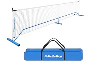 PICKLETECH - Portable Pickleball Net Slim 4.0-6.7 m - Tournament Special - Weather-Resistant Net + Carry Bag - Professional Pickleball Equipment - Court Equipment