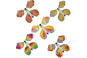 ALEDERWAYS Clockwork Butterfly Card Toy, 5 Pcs Flapping Fairy Butterfly Magic Card for Birthday, Anniversary, Wedding, Christmas Surprise, 50 cm (C-22)