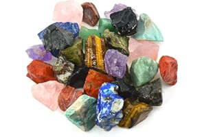 UU UNIHOM 3 lbs Bulk Rough Madagascar Stones Mix - Large 1" Natural Raw Stones Crystal for Tumbling, Cabbing, Fountain Rocks, Decoration,Polishing, Wire Wrapping, Wicca & Reiki Crystal Healing