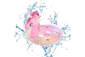 Wondsea Bouée Bébé,Bébé Siège De Piscine,Bouée de Natation pour bébé,Anneau de Natation Bébé,Bouée de Natation Gonflable pour bébé,-pour Enfants de 6 à 36 Mois（Cheval Arc-en-Ciel）