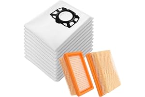 AWINKER 10 Staubsaugerbeutel + 2 Filter für Kärcher 2.863-006.0 KFI 487 WD4 WD5 WD6 WD5P WD6P Premium MV4 MV5 MV6 Staubsauger Ersatzteile 2.863-005.0
